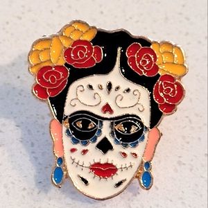 Frida Kahlo Sugar Skull Enamel Pin